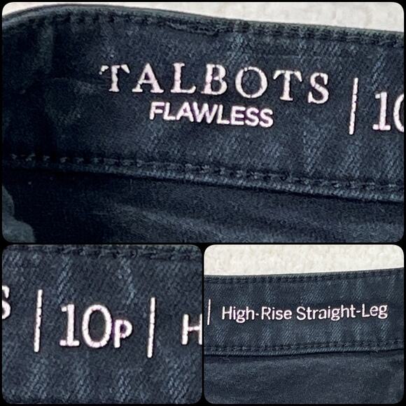 Talbots Flawless High Rise Straight Leg Five Pocket Jeans Black 10 Petite - Picture 8 of 13